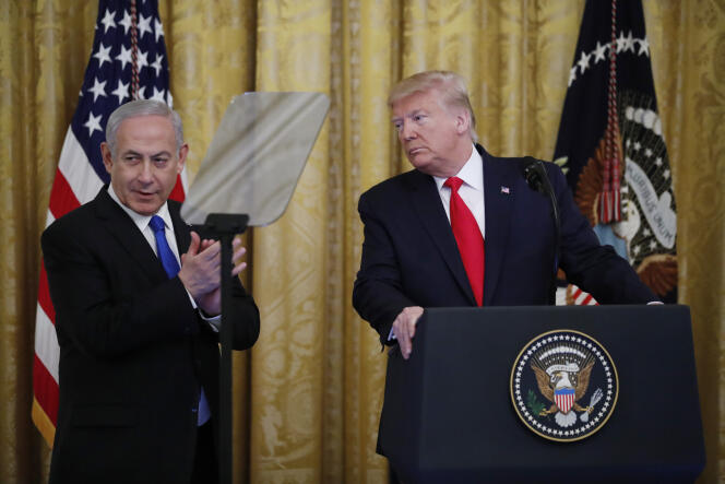 Le président américain Donald Trump et le premier ministre israélien Benyamin Netanyahou, le 28 janvier 2020.