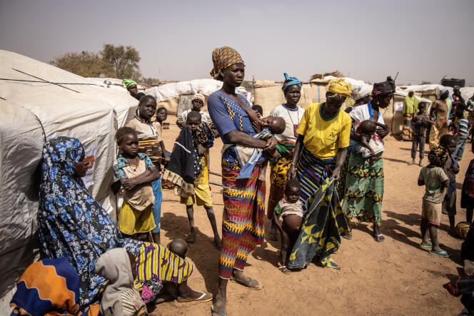 Dans l’un des camps de personnes déplacées à Barsalogho, dans le centre-nord du Burkina Faso, le 27 janvier 2020.