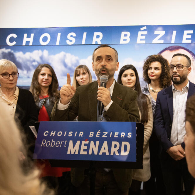 Lancement de campagne de Robert Ménard, à sa permanence de Béziers, le 29 janvier 2020.