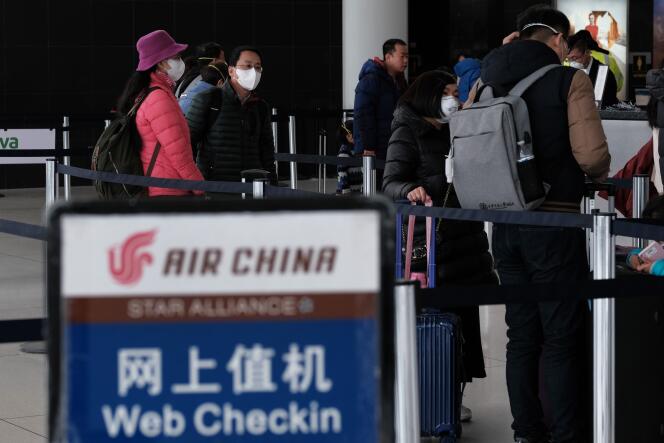 Dans le terminal de l’aéroport international John-F.-Kenny de New York qui dessert les vols à destination de la Chine, le 31 janvier.