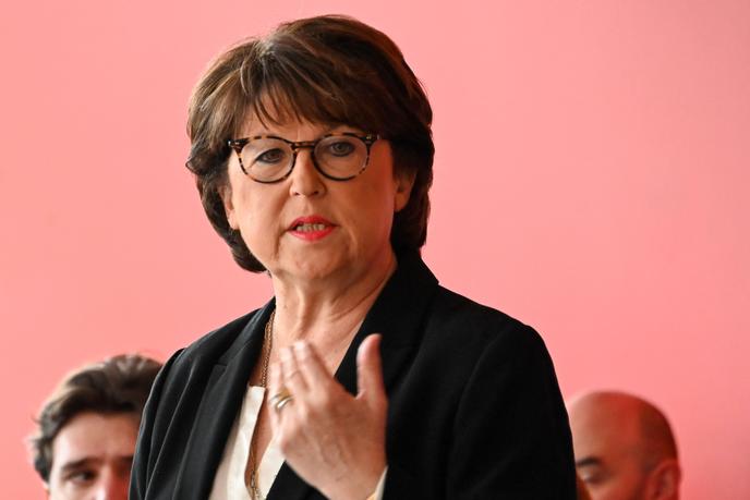 Martine Aubry lors de la présentation de son programme à la presse, le 1er février à Lille.