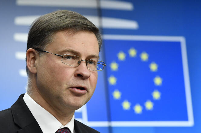 Valdis Dombrovskis, le vice-président de la Commission européenne chargé des questions économiques, à Bruxelles, le 21 janvier.