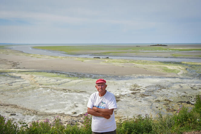André Ollivro, fondateur de l’association Halte aux marées vertes dans la baie de Saint-Brieux à Hillion (Côtes-d’Armor) le 10 juillet 2019.