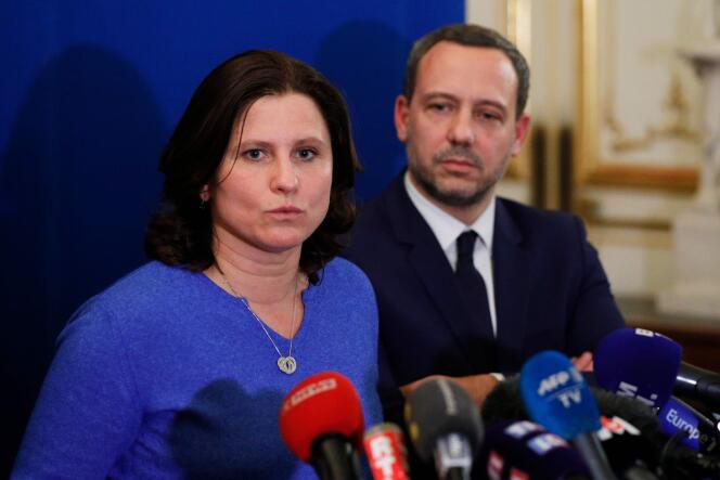 La ministre des sports Roxana Maracineanu et Adrien Taquet, secrétaire d’Etat chargé de la protection de l’enfance étaient à la Convention, le vendredi 21 février à Paris.