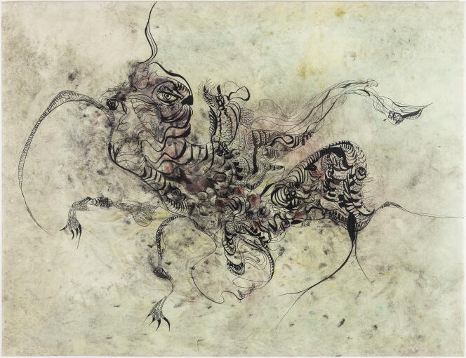 « Sans titre » (vers 1965), par Unica Zürn, encre de Chine et aquarelle sur papier.