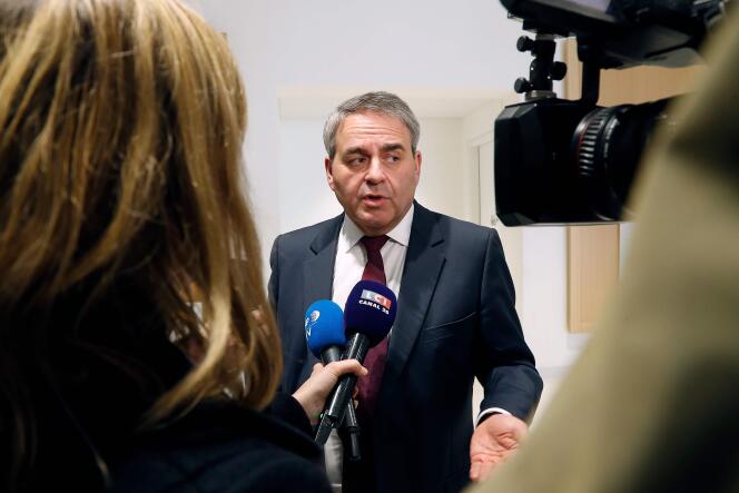 L’ancien ministre de la santé Xavier Bertrand au tribunal de Paris pour témoigner dans le cadre du procès du Mediator, le 5 février.