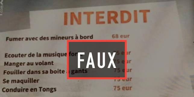 L'infox persistante sur de « nouvelles amendes au volant »