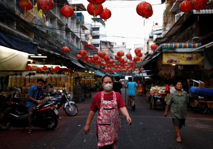 Dans le quartier chinois de Bangkok (Thaïlande), le 2 février.