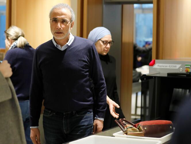 Tariq Ramadan et sa femme Iman, à leur arrivée au Palais de justice de Paris, le 13 février.