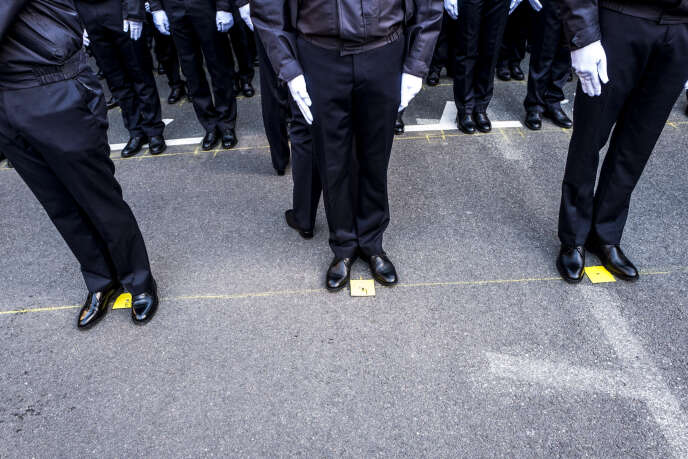 Cérémonie d’accueil des gardiens de la paix issus des 247e et 248e promotions à la préfecture de police de Paris, en décembre 2018.