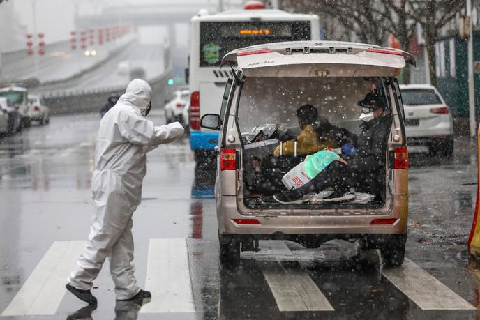 In Wuhan, home of the epidemic, on Saturday, February 15.