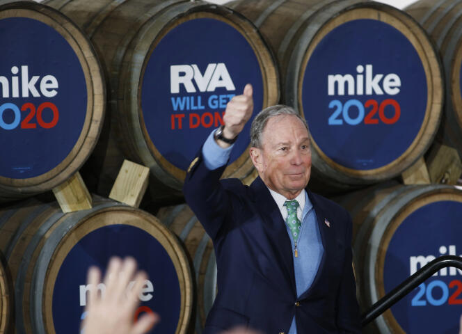 Mike Bloomberg à Richmond en Virginie, le 15 février 2020.