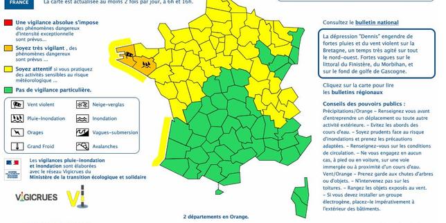La tempête « Dennis » arrive sur les côtes françaises