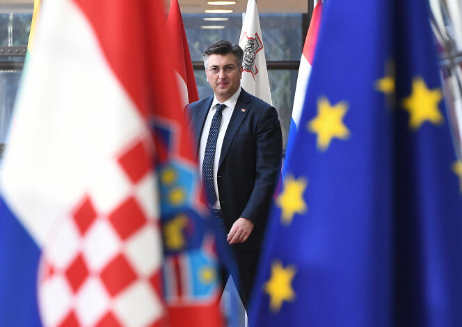 Le premier ministre croate Andrej Plenkovic au Conseil de l’Europe à Bruxelles, le 14 février 2018.