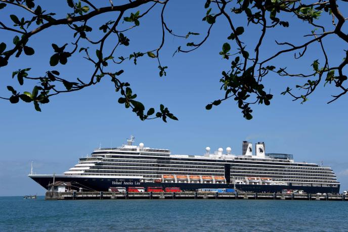 Le paquebot « Westerdam » au port de Sihanoukville, au Cambodge, le 15 février.