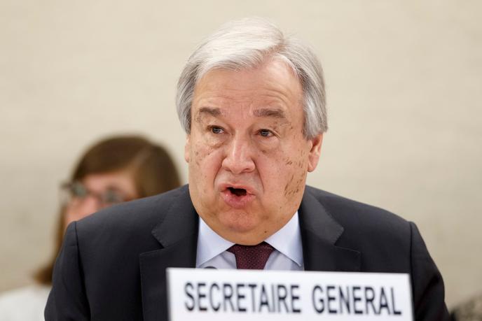 Le secrétaire général de l’ONU, Antonio Guterres, lors de l’ouverture de la 43e session du Conseil des droits de l’homme, au siège européen des Nations unies, à Genève (Suisse), lundi 24 février 2020.