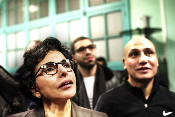 Rachida Dati lors d’une visite au gymnase Ronsard, à Paris, en janvier.