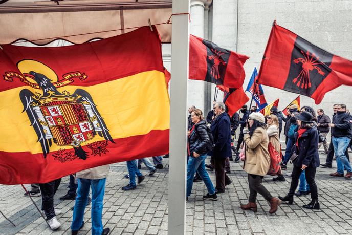 Une manifestation pro-Franco à l’occasion du 44e anniversaire de la mort du dictateur, le 24 novembre 2019, à Madrid.
