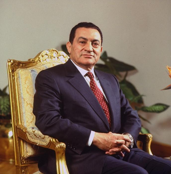 Le président égyptien Hosni Mubarak au palais présidentiel du Caire, le 29 mars 1993.