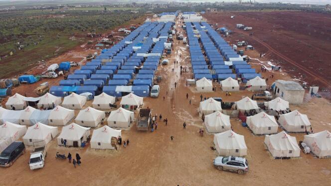 Un camp de réfugiés syriens près de la ville de Maarrat Misrin, dans la province d’Idlib, le 22 février.