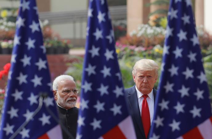 Donald Trump et le premier ministre indien Narendra Modi à New Delhi, le 25 février.