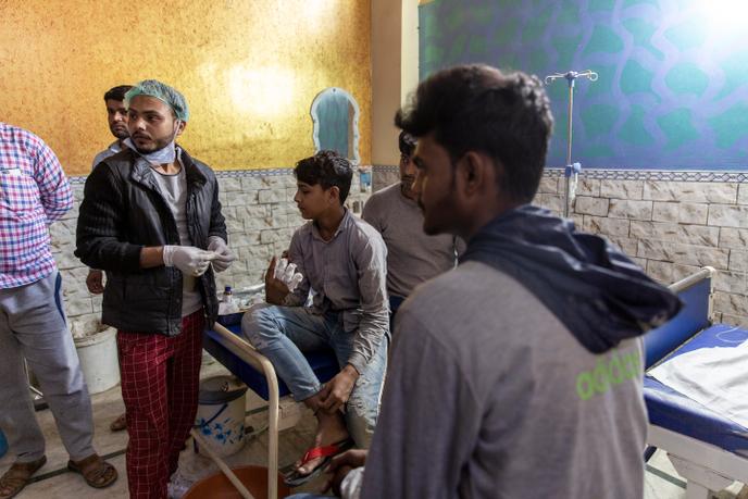 Des blessés à l’hopital Al Hind, dans le nord de New Delhi, le 27 février.