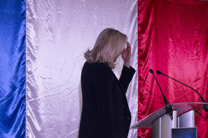 Marine le Pen lors d’un discours prononcé à Lens (Pas-de-Calais), le 29 février.
