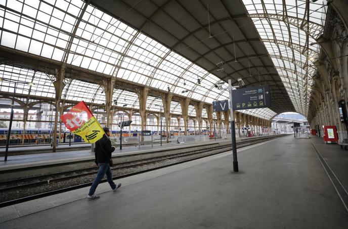 Gare de Nice, le 6 décembre 2019, en pleine grève des cheminots.