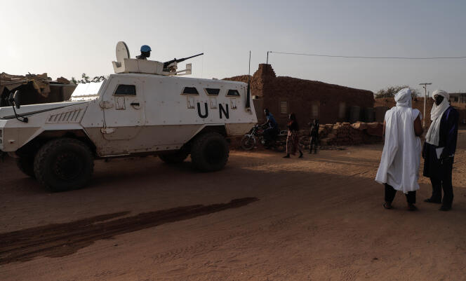 Une patrouille de la Mission des Nations unies au Mali (Minusma) dans Ménaka, en février.