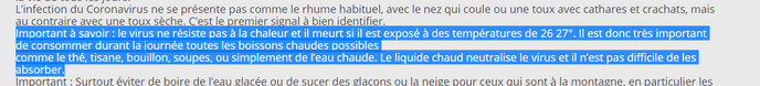 Capture d’écran d’un commentaire publié sous un article d’un site d’information local, qui reprend le texte attribué à Lidia Rota Vender.