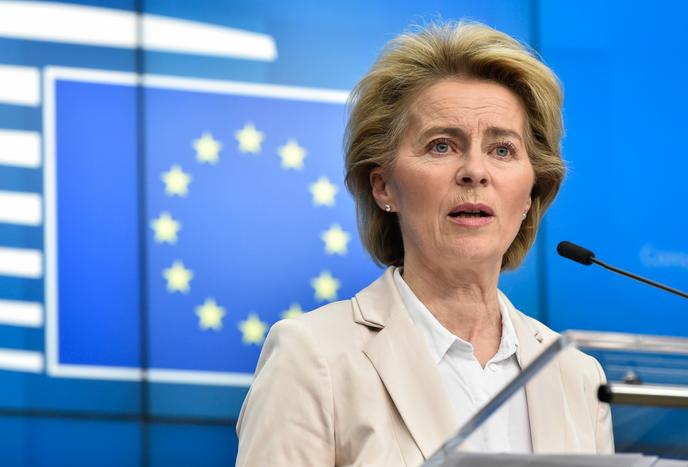 La présidente de la Commission européenne, Ursula von der Leyen, à Bruxelles, le 9 mars.