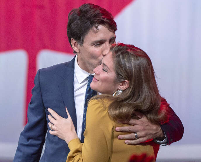 Le premier ministre du Canada, Justin Trudeau, et sa femme, Sophie Grégoire, en octobre 2019 à Montréal.