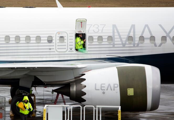 Un 737 Max sur le tarmac de l’usine Boeing de Renton, dans l’Etat de Washington, en mars 2019.