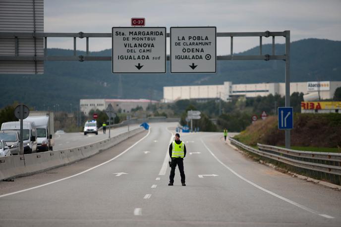 En Catalogne, la ville d’Igualada a été confinée, vendredi 13 mars.