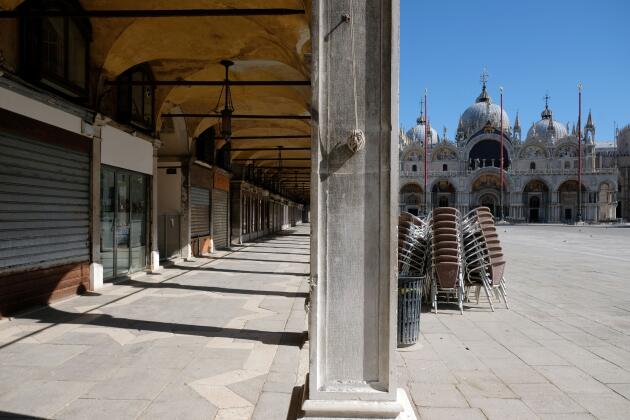La place Saint-Marc, à Venise, le 15 mars.