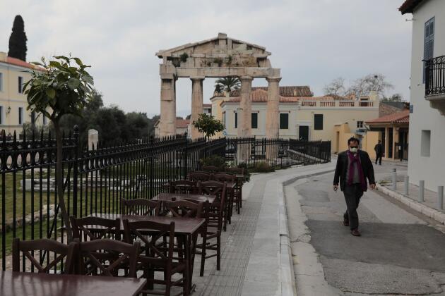 A Athènes, le 15 mars. La Grèce a fermé entre autres ses musées et ses sites archéologiques.