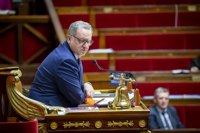 Le président de l'Assemblée nationale, Richard Ferrand, préside une séance, à Paris, le 3 mars.