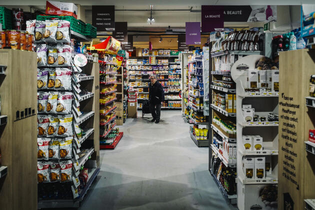 Une cliente fait ses courses dans un supermarché d’Issy-les-Moulineaux, le 18 mars.