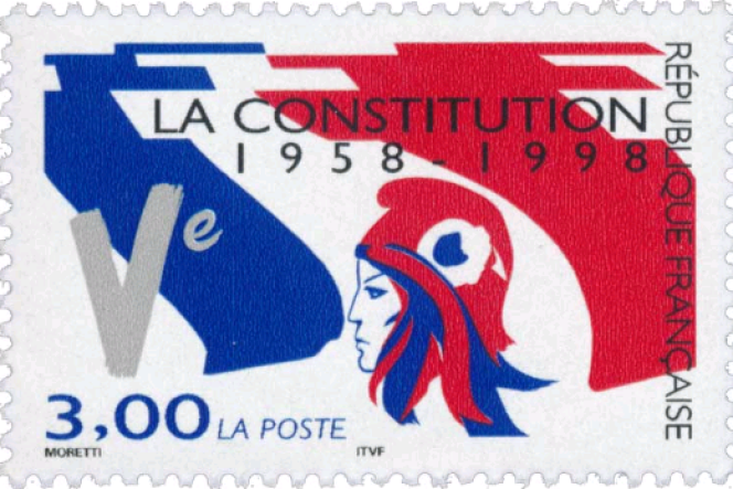 « Dans un Etat de droit, comme l’est la République française, la Constitution doit demeurer la boussole guidant invariablement l’action des pouvoirs publics » (Illustration: timbre-poste dessiné par Raymond Moretti paru en 1998).