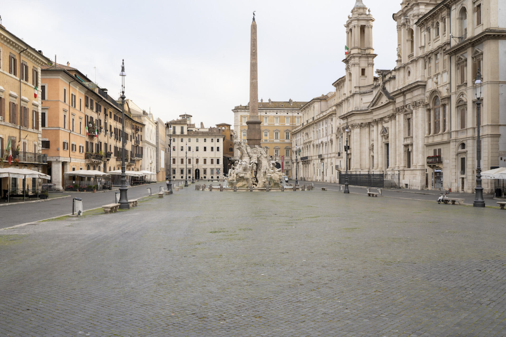 La piazza Navona déserte. Rome, le 21 mars.