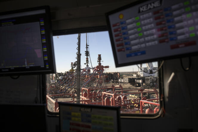 Site de forage de pétrole de la compagnie Shell, situé dans le bassin du Delaware, l’un des plus productifs au monde, près de Wink, au Texas, le 25 janvier 2019.