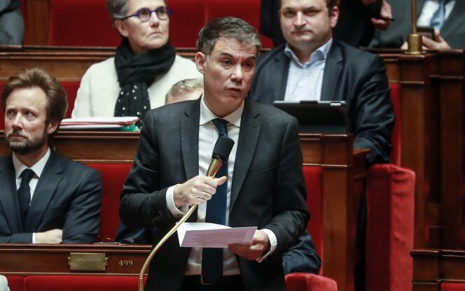 Le premier secrétaire du Parti socialiste Olivier Faure, lors des questions au gouvernement, à l’Assemblée nationale, le 25 février.