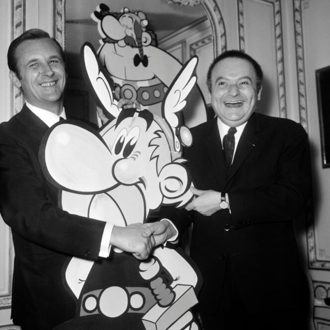 Albert Uderzo avec son complice René Goscinny, en 1967.
