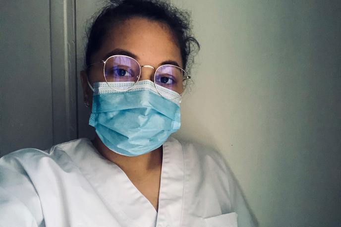 Mathilde Padilla, student nurse in a care and rehabilitation center for the elderly in Rouen (Seine-Maritime).