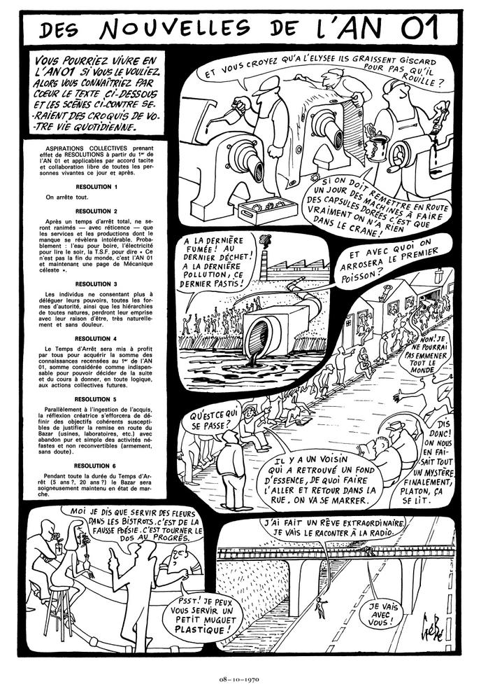 La première planche de « L’An 01 », de Gébé.