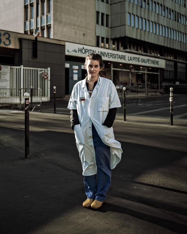 Juliette Chommeloux travaille au service de réanimation de l’Institut de cardiologie à la Pitié-Salpêtrière. A Paris, le 30 mars.