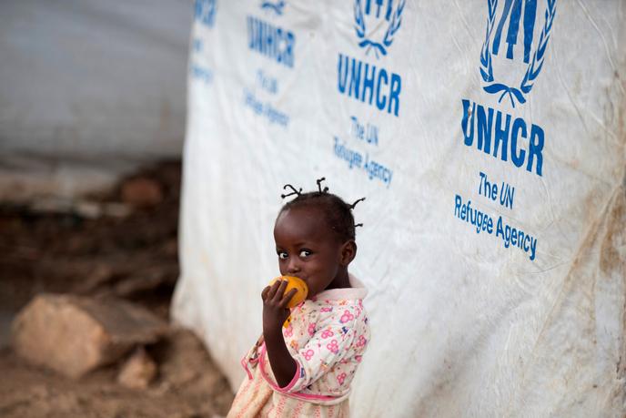 Dans un camp de déplacés à Bangui, en avril 2017.