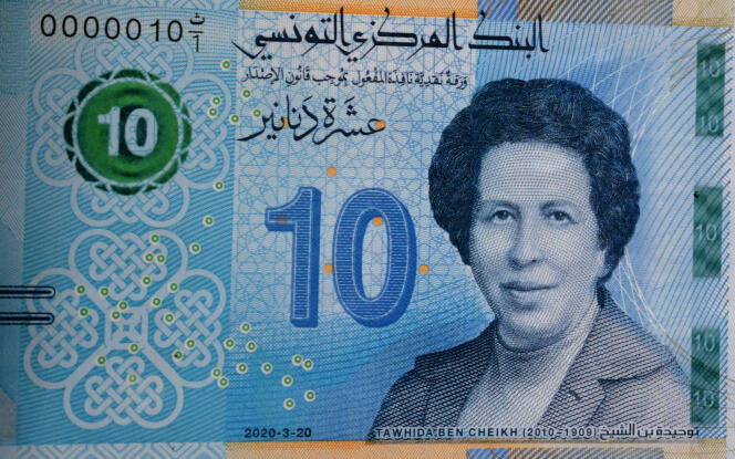 Le nouveau billet de 10 dinars à l’effigie de la médecin Tawhida Ben Cheikh.