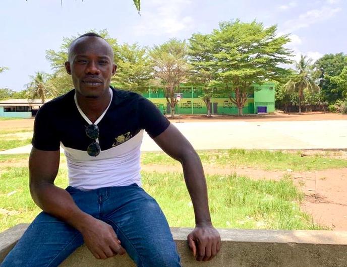 Kadio Ernest Abalo, construction worker, in Abidjan in April 2020.