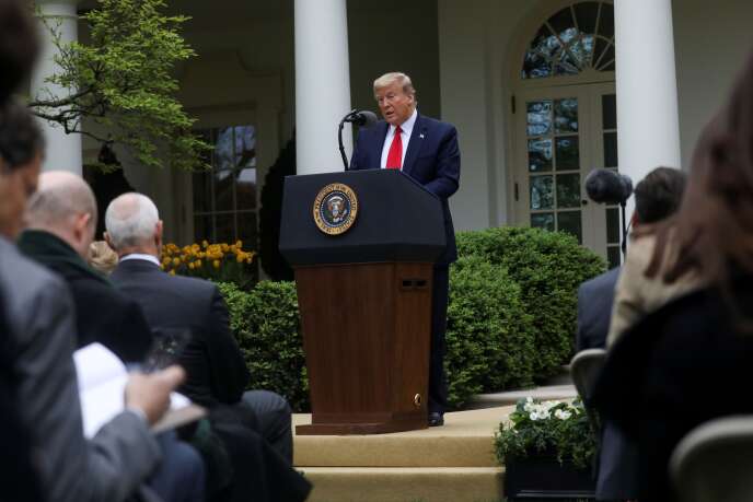 US President Donald Trump April 14 at the White House.
